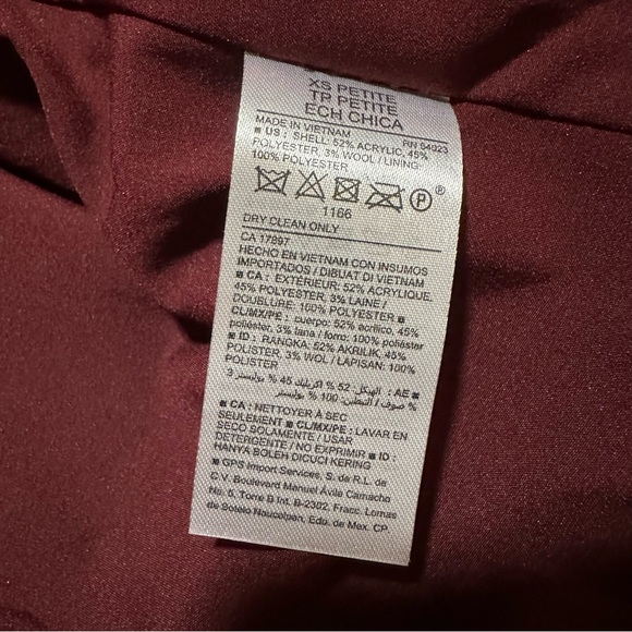 Burgundy Old Navy Double Breasted Short Pea Coat - Picture 5 of 5